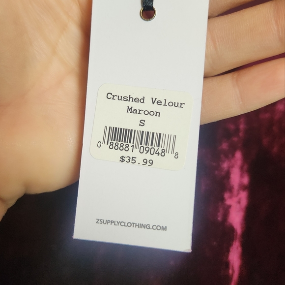 NWT - Z Supply Crushed Velvet Top Size Small - Picture 5 of 6